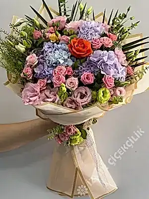 Deluxe Ortanca Gül Buketi